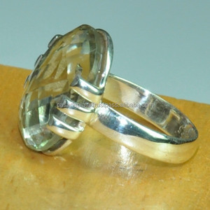 พลอยอเมทิสต์สีเขียวสายคาดแต่งงานชั้นนำของโรงงาน2014ใหม่สำหรับผู้ชายผู้หญิง925สเตอร์ลิงแหวนเงินสำหรับผู้หญิงผู้ชาย - Product Image 1