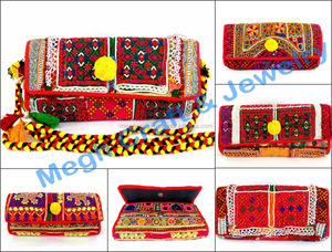 Vente chaude Vintage Banjara Style Kutch broderie femmes pochette sacs à main indien Tribal Kutch broderie Banjara Style pochette - Product Image 4