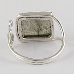 Bague en argent Sterling 925, Look Royal, Labradorite, forme carrée, bijoux en argent frais, vente en gros - Product Image 5
