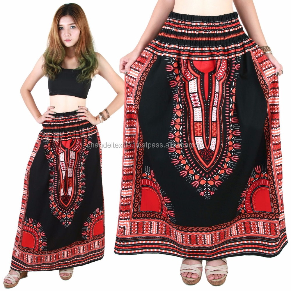 Африканская юбка Dashiki, хлопковая Мексиканская хиппи Этническая Бохо черная хлопковая Мексиканская хиппи рубашка с эластичной юбкой, африканская