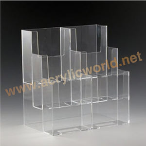 3 sides acrylic brochure holders <b>display</b>/acrylic brochure holder for a5 literature/acrylic brochure <b>display</b> <b>racks</b> - Product Image 1