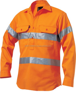 Camisa de manga larga con frente cerrado transpirable de talla grande 100% de algodón para hombres ropa de trabajo - Product Image 1