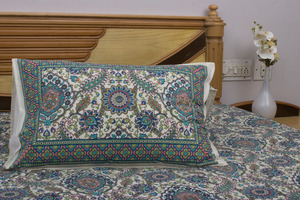 Drap de lit indien 100% coton, 1 pièce, couvre-lit imprimé multicolore en coton - Product Image 3