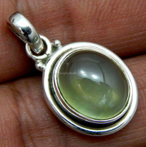 925 Sterling Silver Classic Style Prehnite Natural Gemstone Pendentif Bijoux de mode pour les fêtes de femmes - Product Image 1