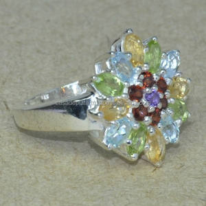 Multi Gemstone 925 Anillo de plata esterlina al por mayor Anillos de estilo vintage Joyería Mayorista Proveedor Fabricación CASA DE PLATA - Product Image 2