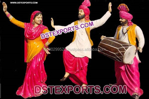 Estatua de Fibra de Chica Punjabi Bailando, Estatuas de Fibra de la Cultura Punjabi, Estatua de Mujer Bailando Bhangra - Product Image 5