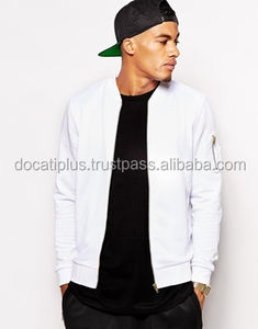 Blouson aviateur blanc de haute qualité sur mesure pour hommes - Product Image 2