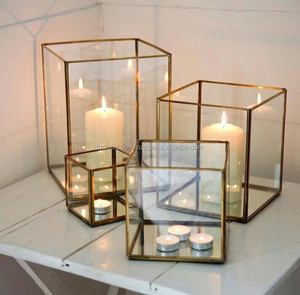 Glass Storage Boxes Set of 3 Clear Rectangular Metal Frame Decorative Display Cases <b>with</b> Handle - Product Image 4