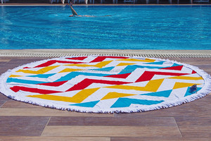 Toallas de playa redondas, fabricadas en Turquía, directas del fabricante, The Iluzyon Roundie Printed made in Turkey - Product Image 6