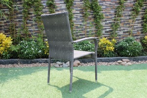 Silla de diseño tradicional más vendida con marco de aluminio de fibra plana para muebles de comedor al aire libre - Product Image 4