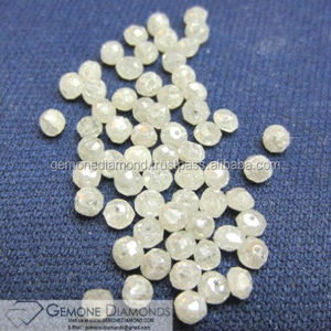 Excellent Quality Opaque Clarity 2 to 3 mm Size Genuine Loose White Color Faceted Diamond Beads - Product Image 1