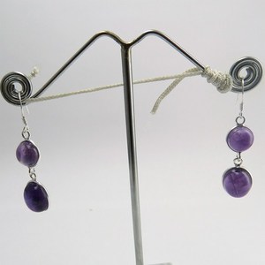 Pendientes de Plata de Ley 925 con Amatista Púrpura, Estilo Bohemio, para Bodas Cristianas, Unisex, Joyería para Mujer - Product Image 5