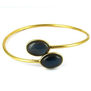 Posh Oval Shape Blue Labradorite 18K Gold Plated 925 Sterling <b>Silver</b> Bohemian <b>Charm</b> <b>Bracelet</b> Bangles <b>for</b> Women Unisex Party - Product Image 2