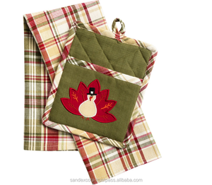 Support de pot de meilleure qualité de conception de rayure pour le fournisseur d'utilisation de cuisine en Inde 100% support de pot de coton - Product Image 4