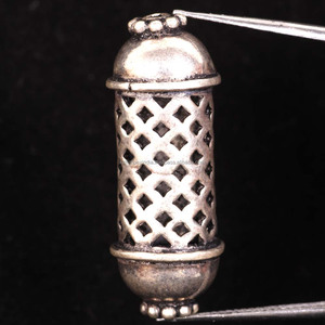 Design traditionnel royal 33x12 MM taille 925 matériel en argent Sterling massif grand cylindre forme entretoise perles en vrac prix de gros - Product Image 1