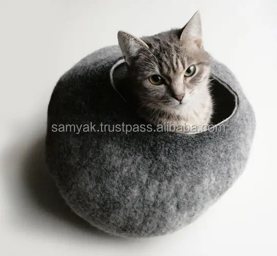 Penjualan Terbaik Merino merasa kucing gua bentuk bulat tempat tidur hewan peliharaan anjing kucing aksesoris-ramah lingkungan