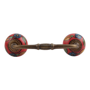 Poignées de porte tournesol en céramique bleue faites à la main décor à la maison armoire tire BH-150-CK-01 - Product Image 1