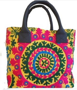 อุซเบกิ Suzani เย็บปักถักร้อยกระเป๋า/Suzani กระเป๋าหนังจับ/Suzani กระเป๋าเย็บปักถักร้อย Begs - Product Image 3