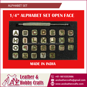 Juego de alfabeto de cuero de 1/4 \ "de cara abierta recomendado por la industria, herramienta hecha en India - Product Image 2