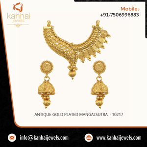 Skala Besar Di Grosir Buatan Tangan Antik Berlapis Emas Desain Terbaru Klasik <span class=keywords><strong>Mangalsutra</strong></span> 10217
