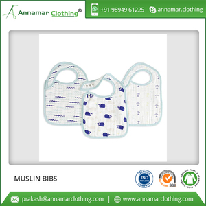 ผ้าฝ้ายปกติซูเปอร์ซอฟท์ให้อาหารเด็กมัสลิน Bibs สำหรับการขาย - Product Image 6