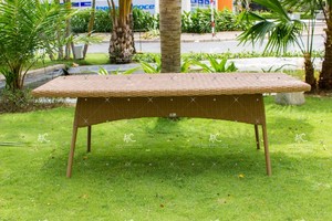 Elegant Modern Round Dining Set Garden PE Polyethylene <b>Rattan</b> Wicker Aluminum Frame Waterproof Fabric <b>Cushion</b> Outdoor Furniture - Product Image 5