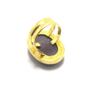 Gold Plated Natural Charoite Adjustable Ring <b>Jewelry</b> - Product Image 1