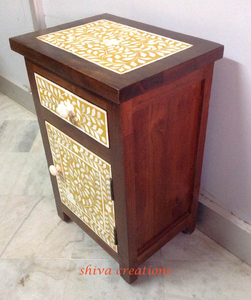 โต๊ะข้างเตียงเฟอร์นิเจอร์ห้องนอนฝังกระดูกใช้ในบ้าน - Product Image 3