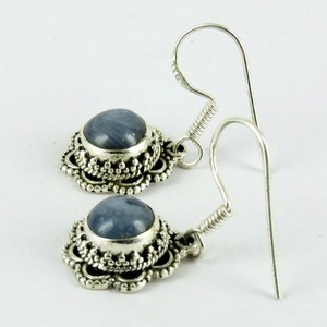 Fabulous!! Natural <b>Blue</b> <b>Sapphire</b> 925 Sterling Silver <b>Earrings</b> Fashion Silver Jewelry Silver Jewelry Exporter - Product Image 4