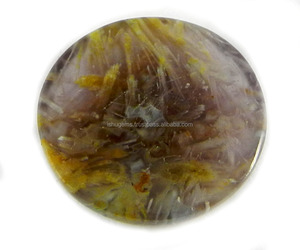 3.25gms ธรรมชาติ Sagenite Jasper 20มิลลิเมตรรอบ Cabochon,หินขัดสำหรับเครื่องประดับทำ IG0080 - Product Image 2