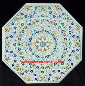 แปดเหลี่ยมหินอ่อนฝัง Pietra Dura หินอ่อนตารางด้านบน - Product Image 1