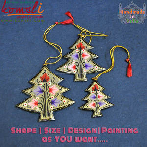 Adornos de decoración de Navidad de madera plana pintados a mano, oferta - Product Image 3