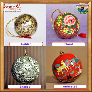 ลูกบอลคริสต์มาสเพ้นท์มือ, ของตกแต่งวันหยุดทำจากกระดาษปะติดแบบฝีมือ, ของขวัญแขวนประดับเทศกาลที่ไม่เหมือนใคร - Product Image 4