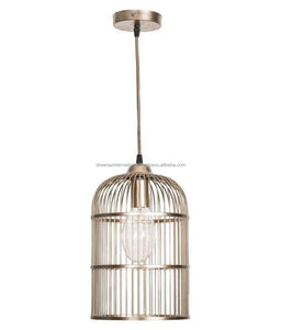 Cage en métal rectangulaire rustique réglable luminaire suspendu lustre de couloir en fer éclairage cordon réglable pour un usage domestique - Product Image 1