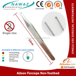 คีมผ่าตัดแอดสันแบบใช้แล้วทิ้งเครื่องมือผ่าตัดสเตนเลสแบบมีฟัน12ซม. ใช้ครั้งเดียวได้รับการรับรองมาตรฐาน ISO 13485 - Product Image 2