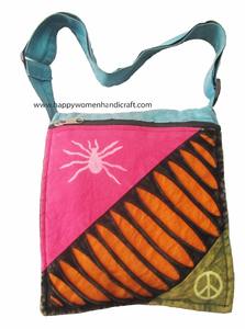 Bolsa de Lona Unisex con Diseño de Corte de Cuchilla, Elegante Bolsa de Compras, Artesanía de Mujeres Felices, Comercio Justo, Colores Variados - Product Image 3