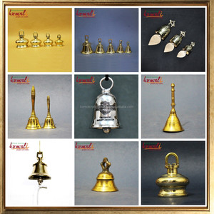 Cloche suspendue en argent poli artisanale, cloche de temple décorative traditionnelle pour la maison, le jardin et la décoration festive - Product Image 6