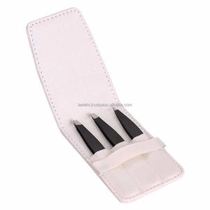 Ensemble de 3 pinces à épiler incurvées en acier inoxydable de haute qualité, pointes inclinées pour une épilation pratique des poils du visage - Product Image 1