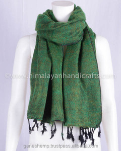 Medium Spring Green Yak <b>Wool</b> <b>Shawl</b> HYWSM 509 - Product Image 3