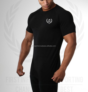 Camiseta ajustada para gimnasio deportivo para hombre, ropa deportiva ajustada, ajustada y personalizada, para entrenamiento físico, venta al por mayor - Product Image 1