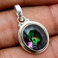 Joyería de Plata de Ley 925, Colgante de Cuarzo Místico, Estilo Clásico para Fiestas y Eventos