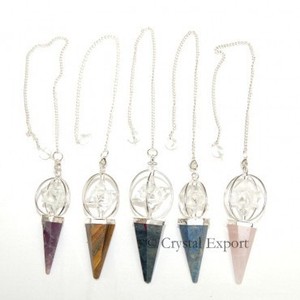 Pendules Merkaba en pierres précieuses mélangées - Product Image 1