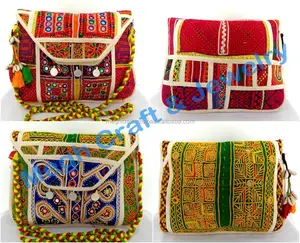 伝統的なグジャラティクラッチ刺繍ハンドバッグ-自由奔放に生きるヒッピースタイルのトートハンドバッグ-卸売インドのバンジャラ手作りクラッチハンドバッグ