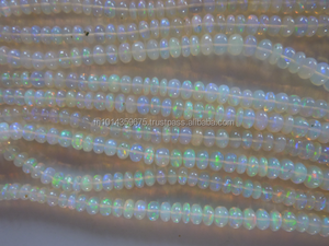 Cuentas de ópalo etíope Welo, piedras preciosas Rondelle pulidas suaves, cuentas de piedra de corazón, accesorios para hacer joyas, cuentas de cristal sueltas - Product Image 5