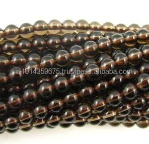 Best-Selling Smokey Quartz Loose Gemstone Beads Third Party Certified Smooth Ball Shape for DIY <b>Healing</b> <b>Bracelets</b> Necklaces - Product Image 2