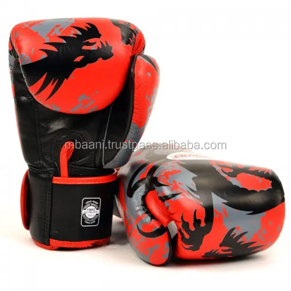 Special BoxingGloves Red Black Tribal Dragon