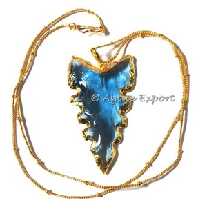 สร้อยคอหัวลูกศรน้ำแบบเบาธรรมชาติออกแบบได้ตามธรรมชาติกล่องโซ่ชุบทองรูปสมอหินอาเกตสัญลักษณ์ทางศาสนาออร์โธดอกซ์ - Product Image 2