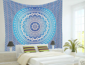 Tapices bohemios de Mandala Ombre indio, tapiz colgante de pared doble, tapiz Hippie de playa, patrón impreso para decoración de pared de playa - Product Image 5