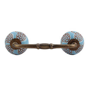 มือจับตู้เซรามิกดอกดาวเรืองสีเทอร์ควอยส์มือจับตู้จำนวนมากลิ้นชักแบบดึงประตูตู้แบบวินเทจ - Product Image 5