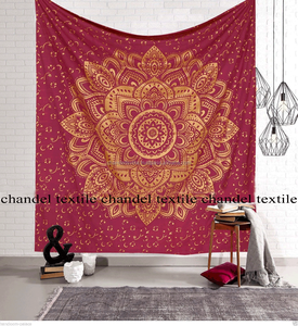 Gran oro Ombre Floral Mandala pared colgante Hippie indio bohemio estilo impreso tapices arte para decoración del hogar - Product Image 1